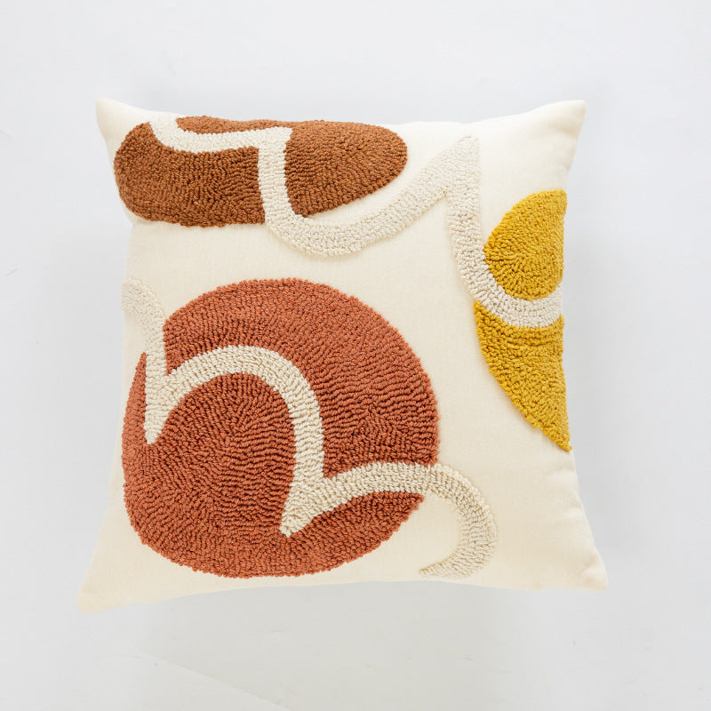 Plush Faux Fur Ribbed Grid Square Throw Pillow with Channel-Quilt Texture