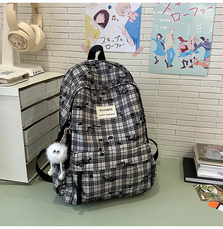 Trendy Checked Backpack Kalsten