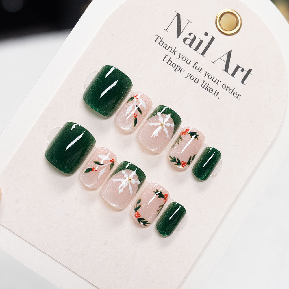 Holiday-Themed Press-On Nail Art