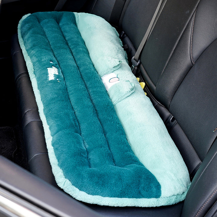 Cozy ergonomic child seat cushion with back support in animal plush design