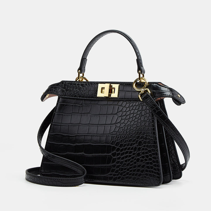 Crocodile Effect Structured Handbag
