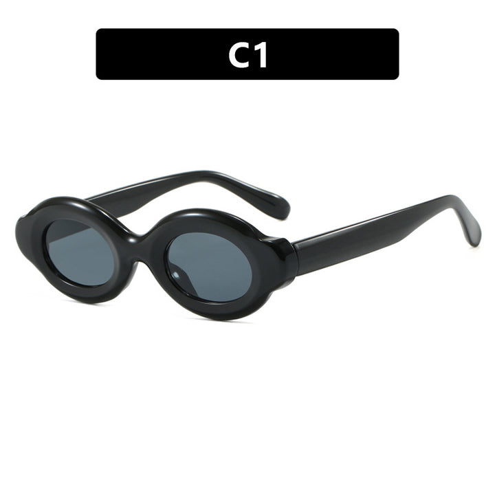 Women's sunglasses in trendy retro design with oval lenses Kalsten