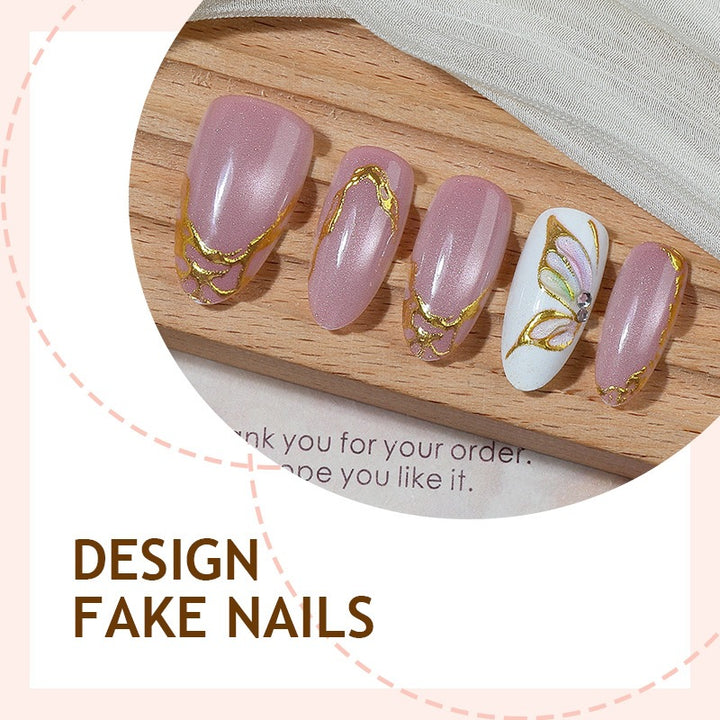 Creative Nail Art Set with Glitter and Lace Accents Kalsten