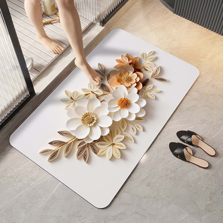 Elegant Floral Design Comfort Mat