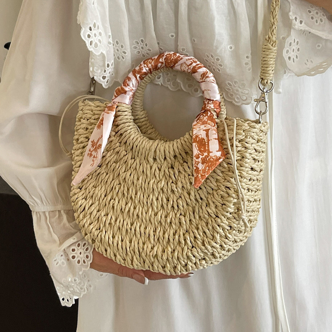 Handcrafted Woven Straw Shoulder Bag
