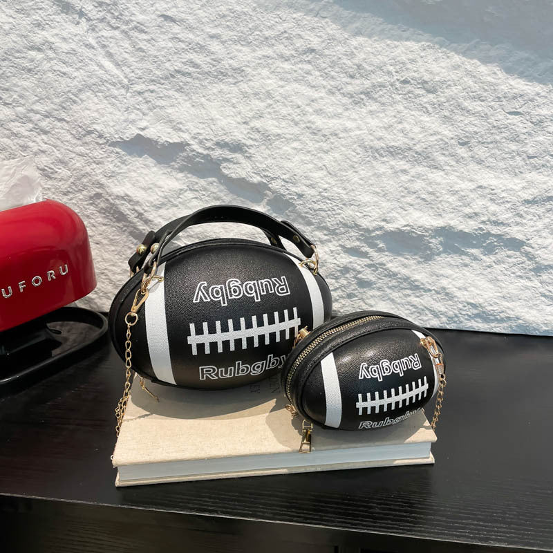 Novelty Rugby Ball Crossbody Bag