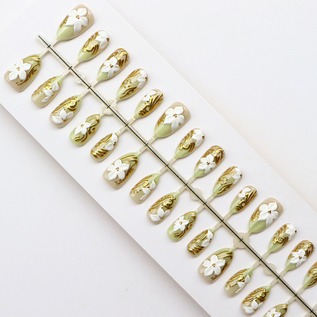 Floral Acrylic Nail Art Set