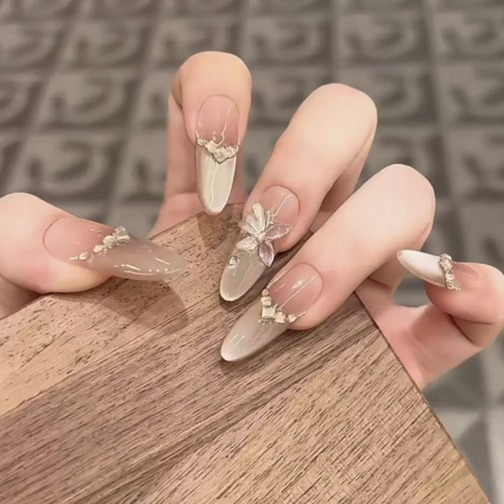 Decorative Floral Press-On Nails Set
