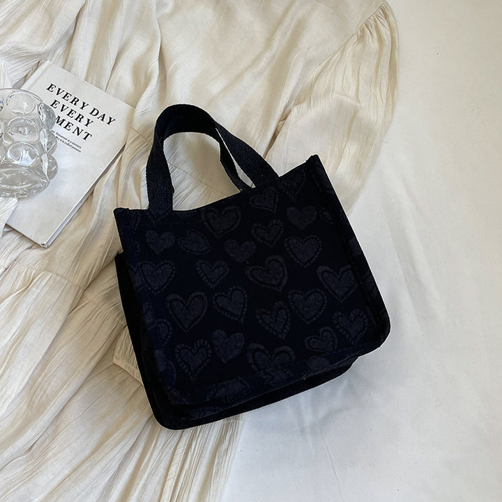 Heart-Embroidered Utility Tote