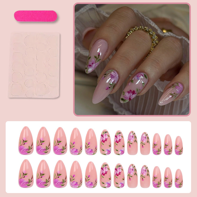 Artificial nail set with stylish floral design Kalsten