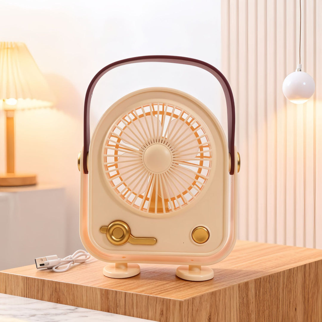 Ladies portable desk fan with ergonomic design and USB connection Kalsten