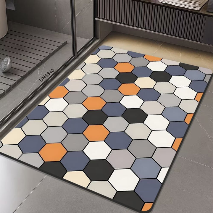 Geometric Hexagonal Pattern Bath Mat Kalsten
