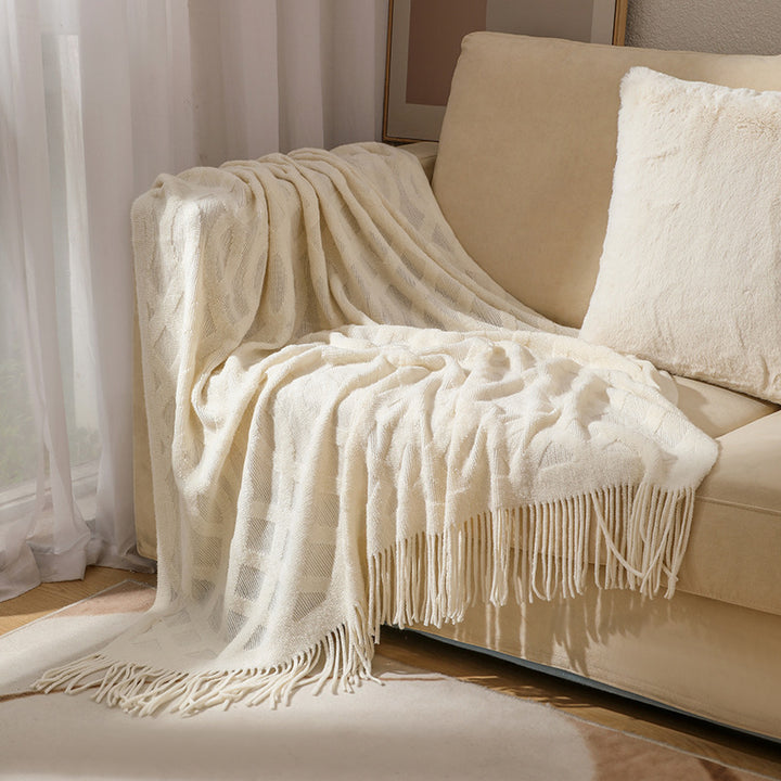 Premium Textured Knit Throw Blanket Kalsten