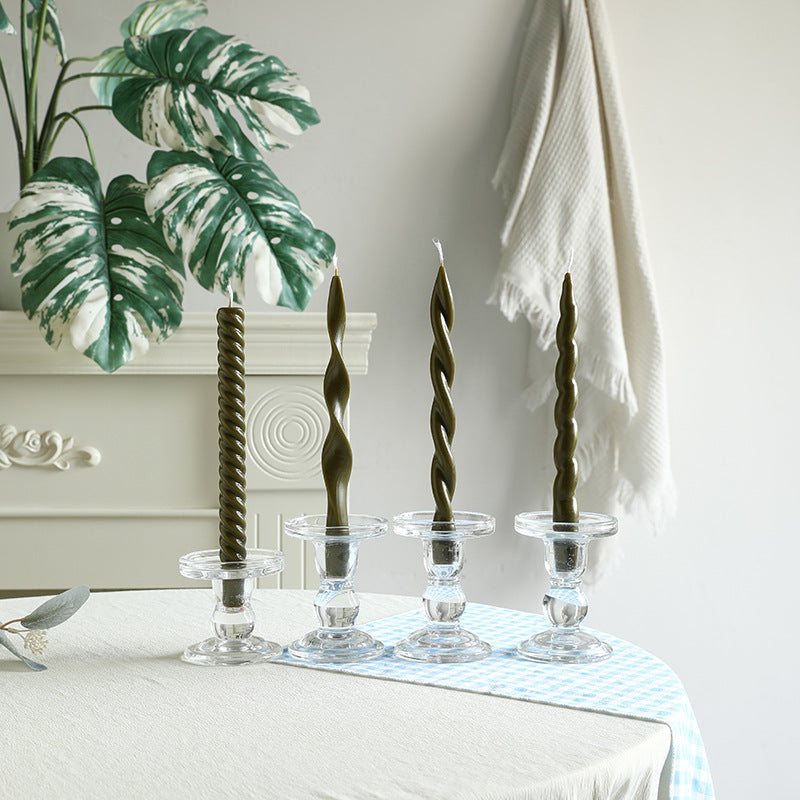 Sculptural Ribbon-Twist Taper Candle Set