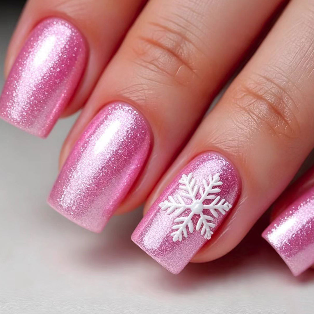 Snowflake Design Acrylic Nail Art Kalsten