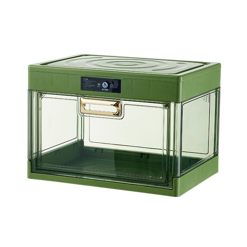Transparent Front Flap Organizer Box for Shoes and Small Items with Removable Lid
