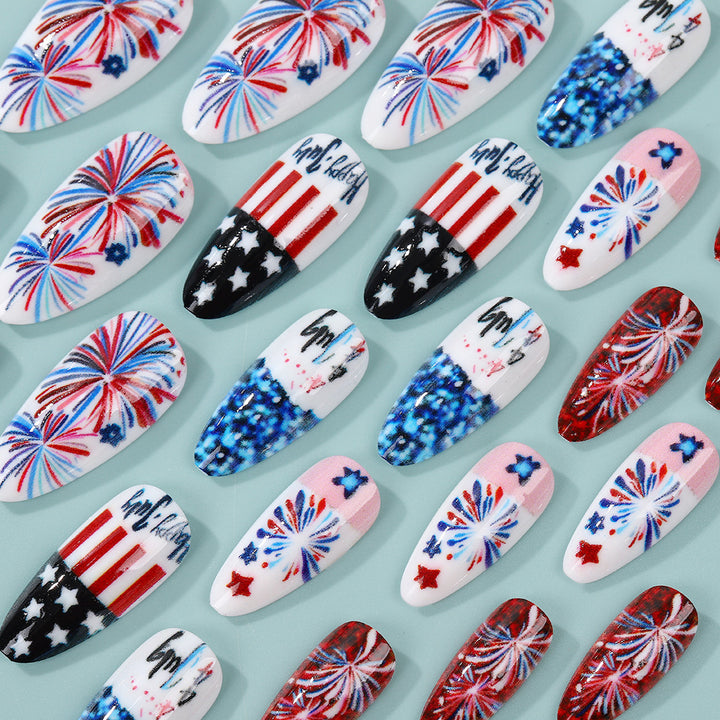 Artificial nails with patriotic designs Kalsten