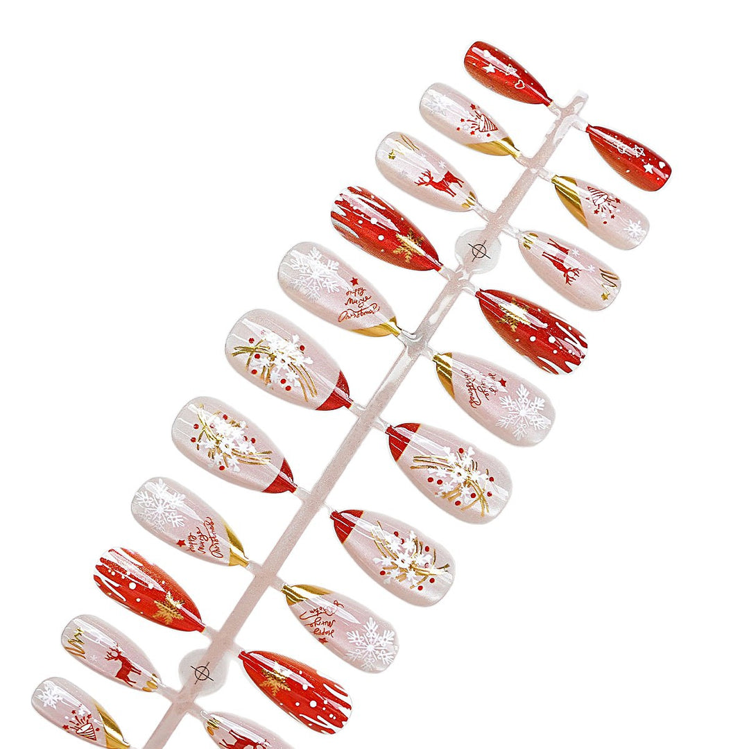Festive Artistic Press-On Nail Design Kalsten