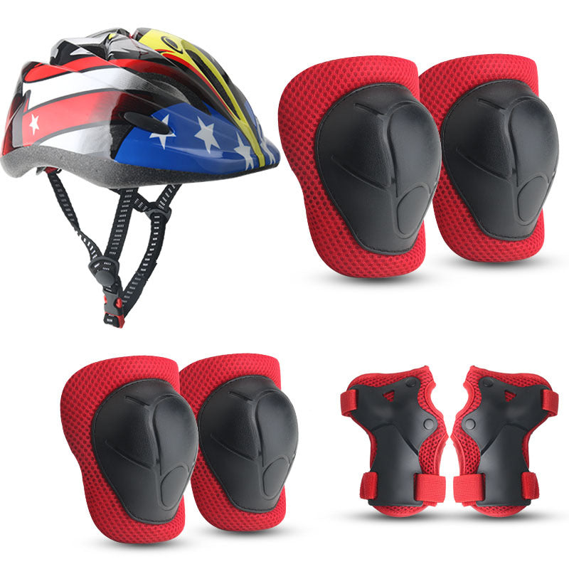Children's Colorful Safety Helmet and Protective Gear Set Kalsten