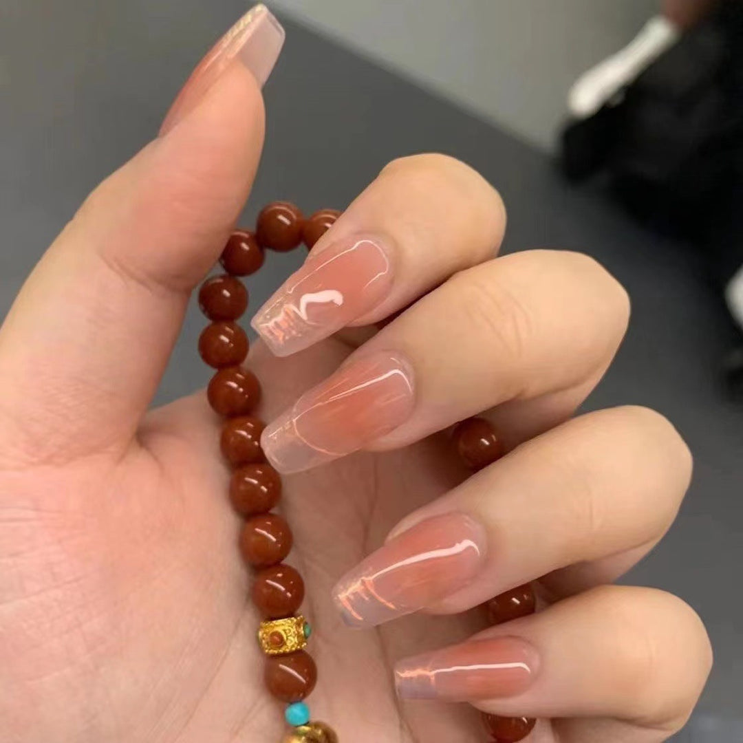 Glossy French Tip Press-On Nails