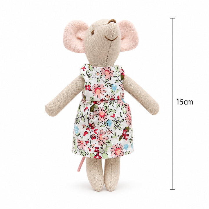 Handcrafted Organic Cotton Striped Mini Plush Mouse Toy