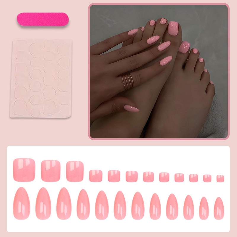 Artificial nail set with elegant high-gloss fingernails and toenails Kalsten