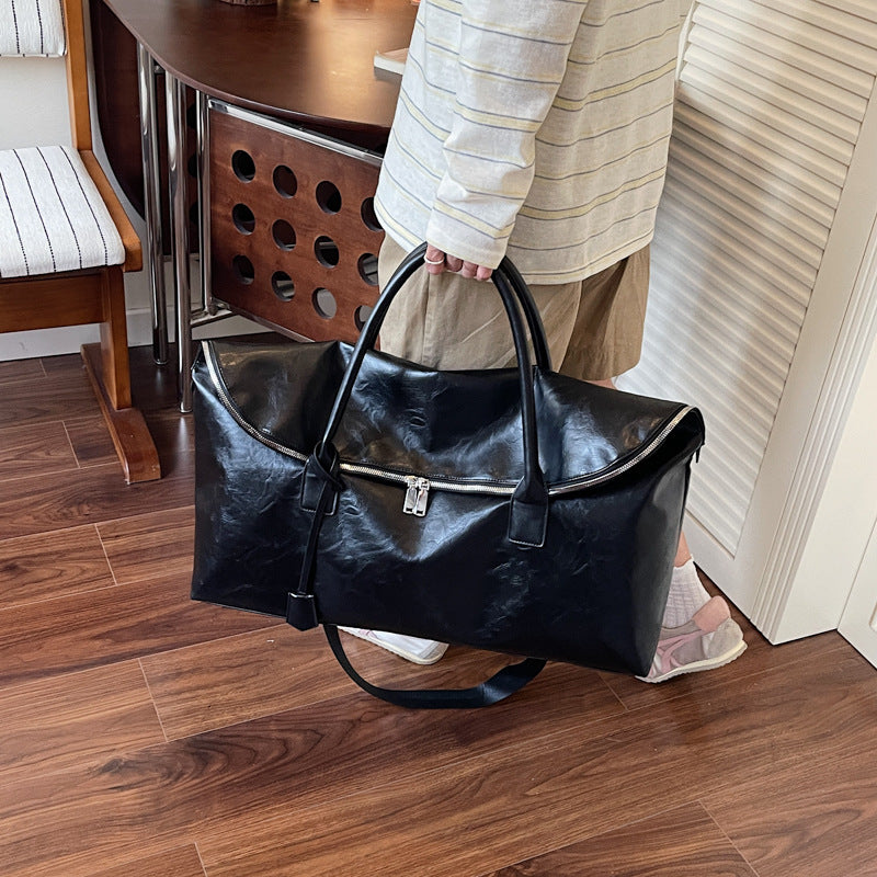 Premium Textured Leather Weekender Duffle