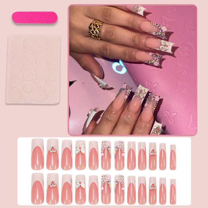 Nail set with glamorous 3D flower embellishments Kalsten