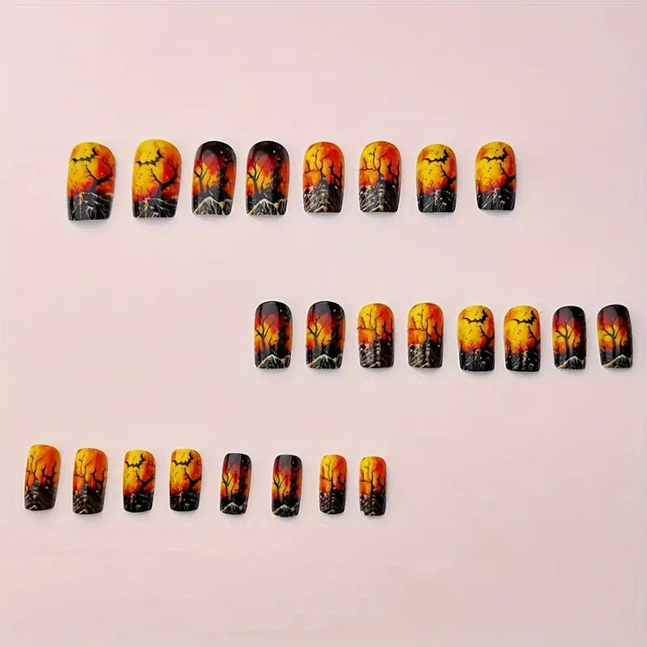 Halloween-Themed Artistic Nail Art