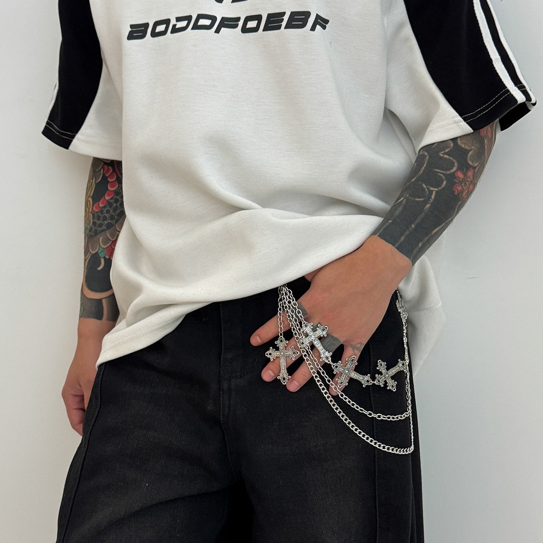 Fashionable chain belt with cross pendants Kalsten
