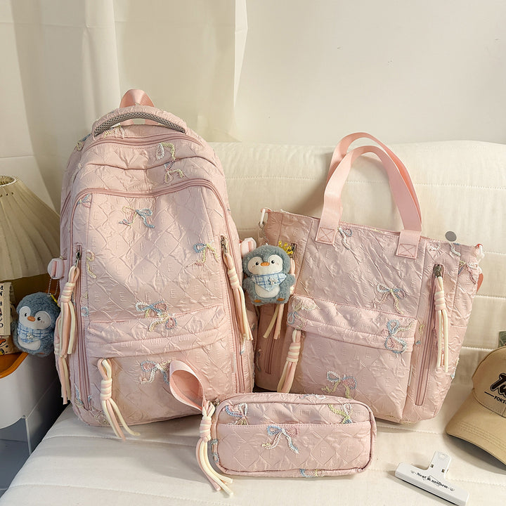 Embroidered Quilted Backpack Kalsten