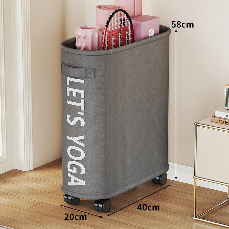 Rolling Dual-Compartment Yoga Mat and Sports Equipment Storage Cart