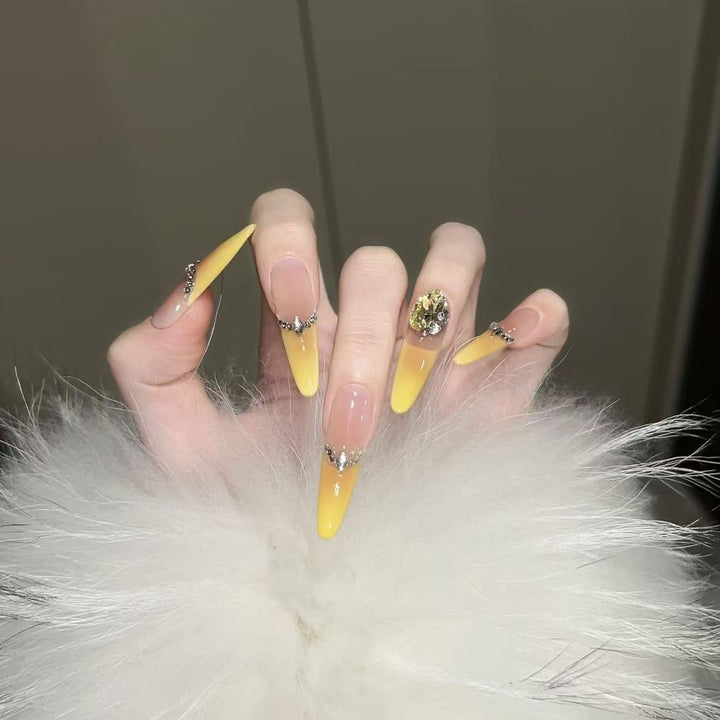 Stiletto Nail Extensions with Decorative Accents
