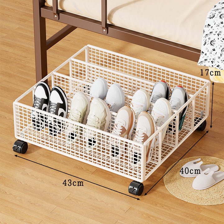 Under-Bed Low-Profile Mesh Shoe Storage Organizer