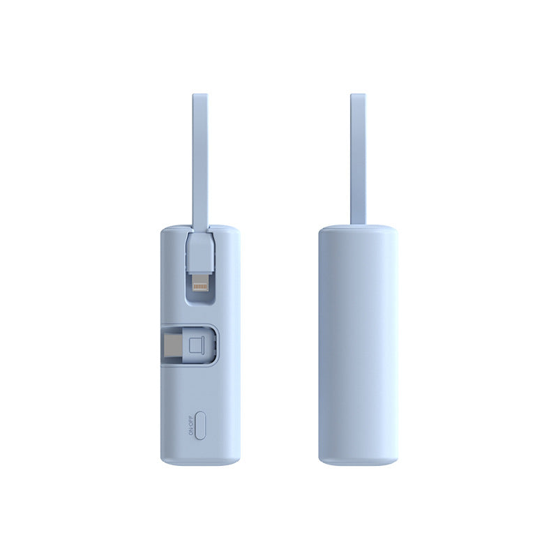 Compact power bank with integrated charging cable and LED indicator Kalsten