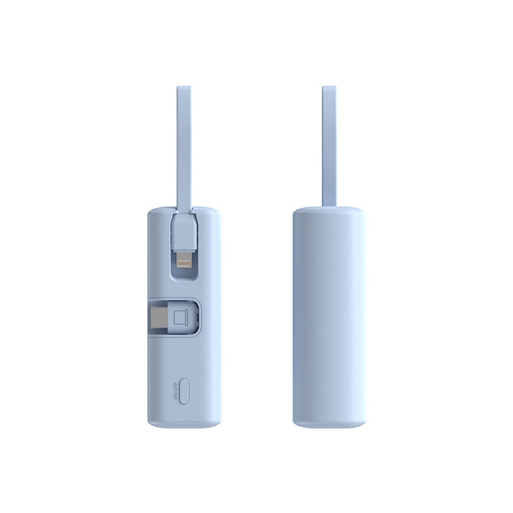 Compact power bank with integrated charging cable and LED indicator Kalsten