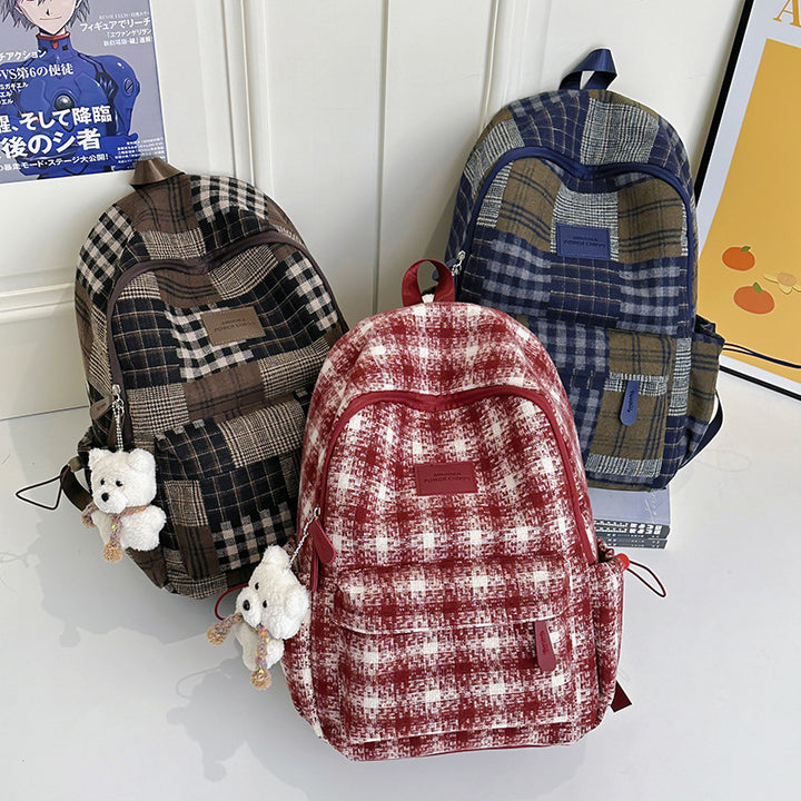 Stylish Vintage Plaid Backpack Kalsten