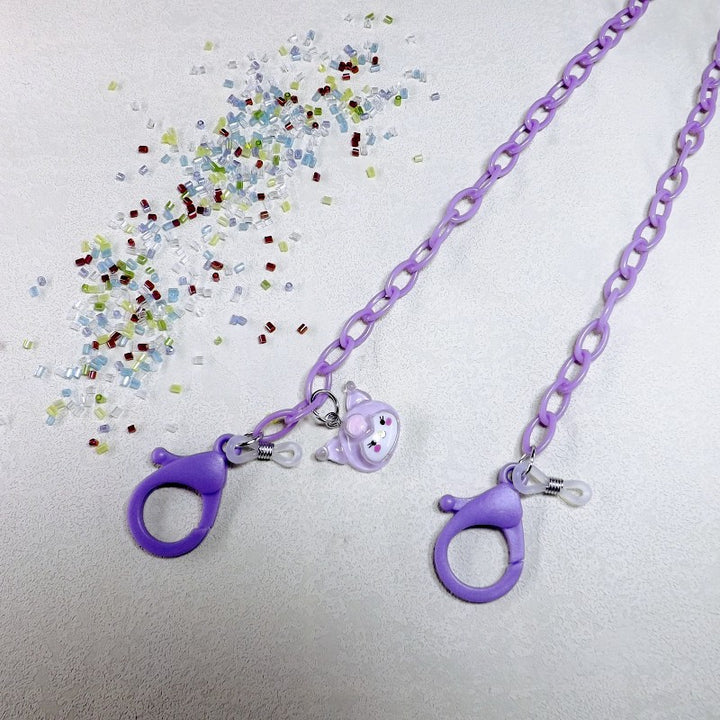 Playful glasses holder chain made of transparent material Kalsten