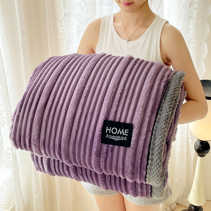 Women's Cozy Ribbed Sherpa Blanket