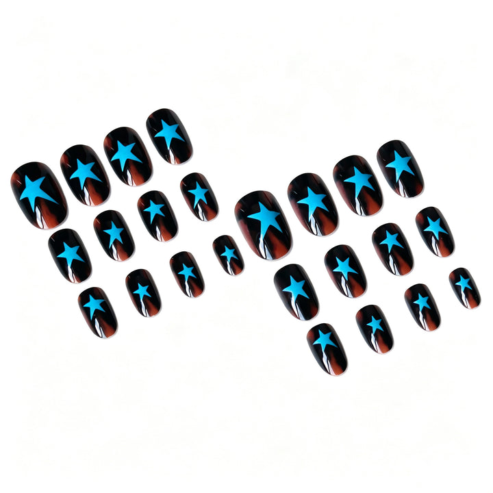 Artistic Star-Patterned Nail Art Set