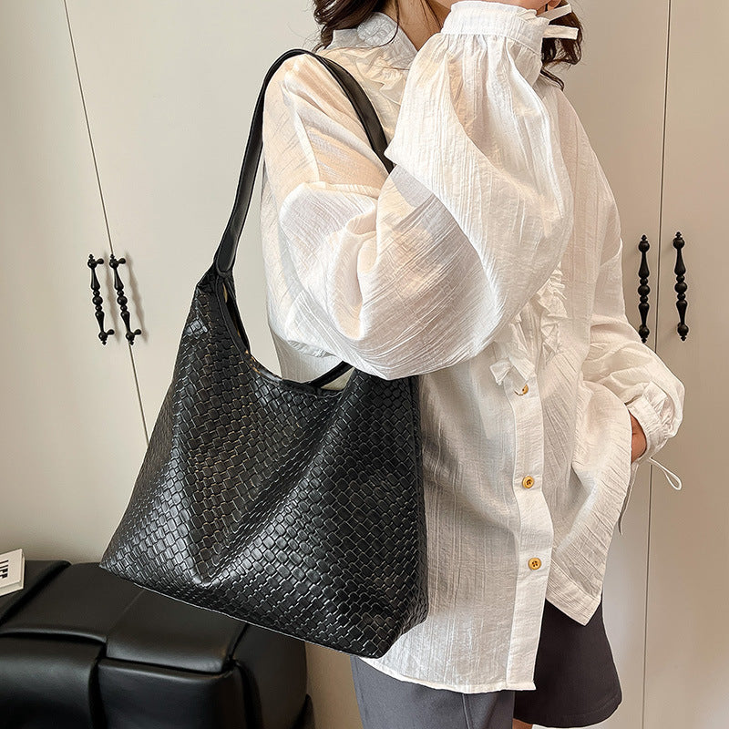 Sleek Textured Leather Hobo Handbag Kalsten