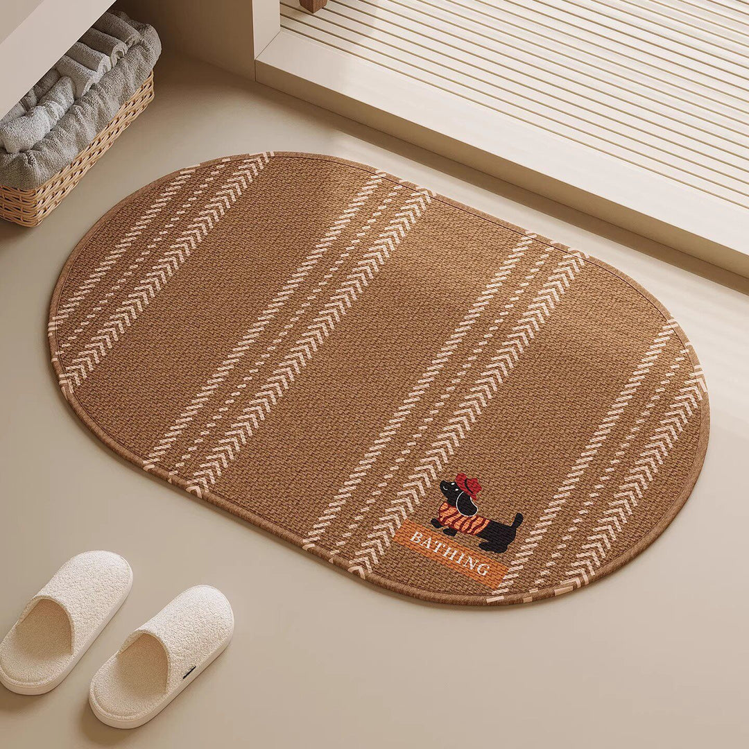 Decorative Bath Rug with Whimsical Dog Design