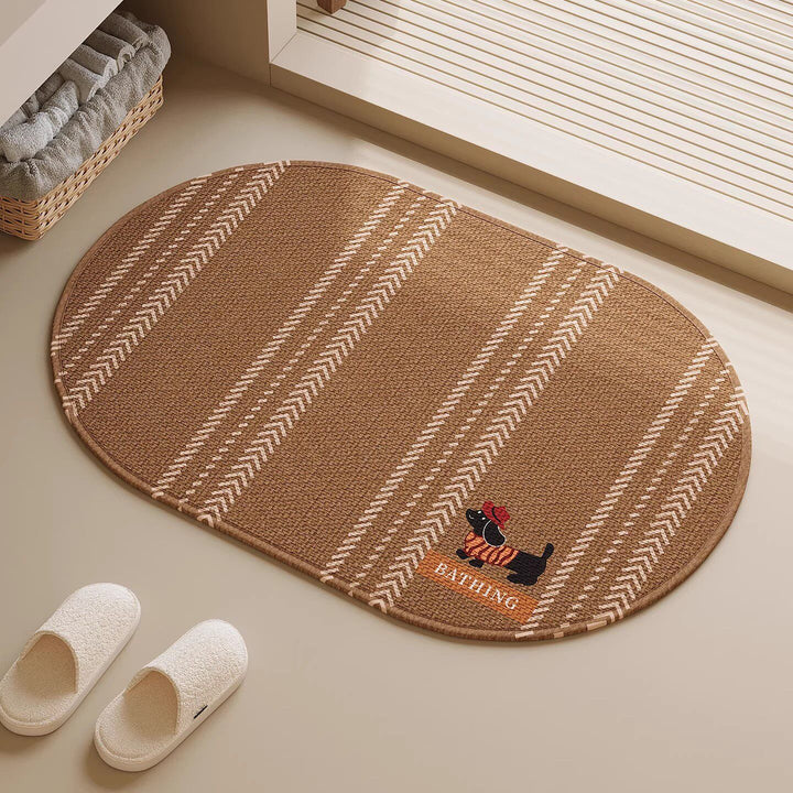 Decorative Bath Rug with Whimsical Dog Design
