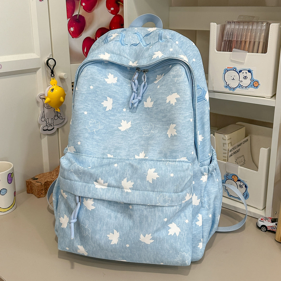 Trendy Leaf-Patterned School Backpack Kalsten