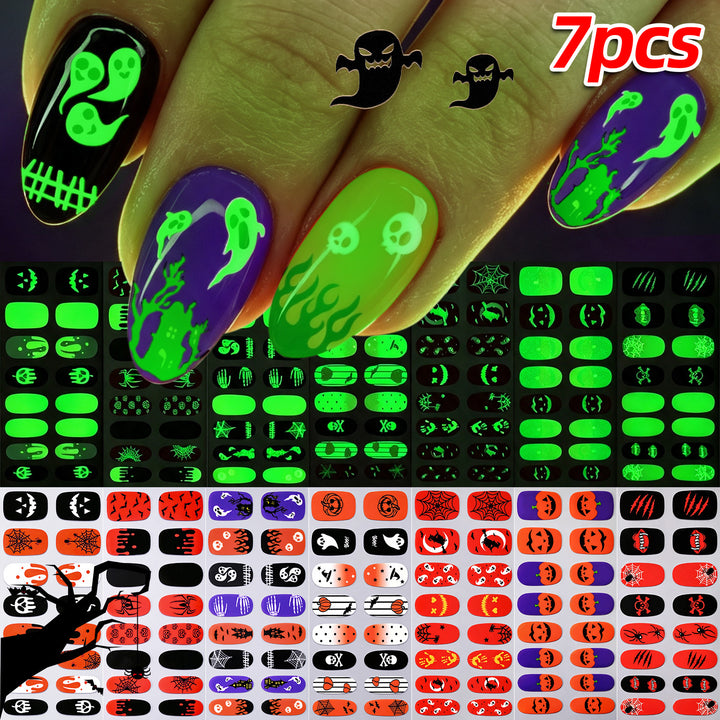 Glow-in-the-Dark Halloween Nail Art Stickers