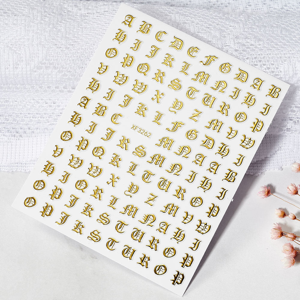 Decorative Alphabet Nail Art Stickers