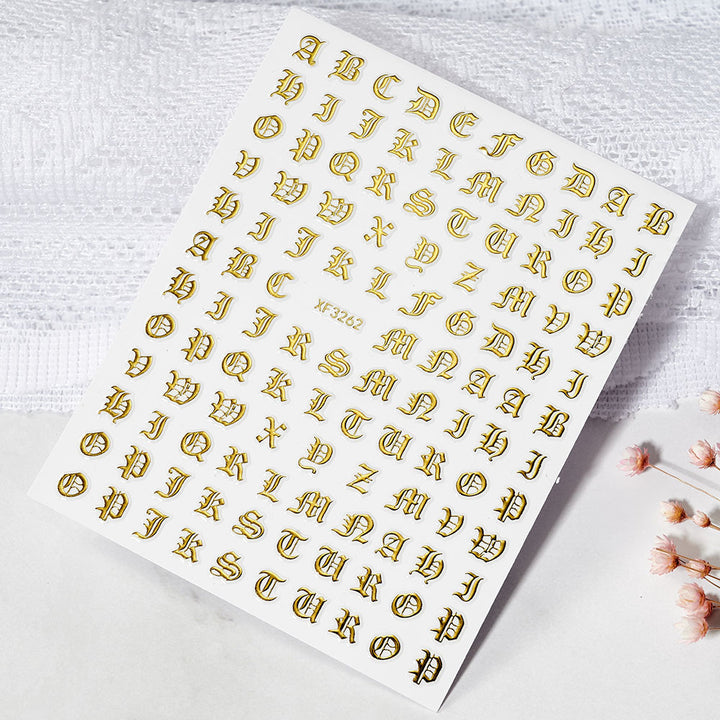 Decorative Alphabet Nail Art Stickers