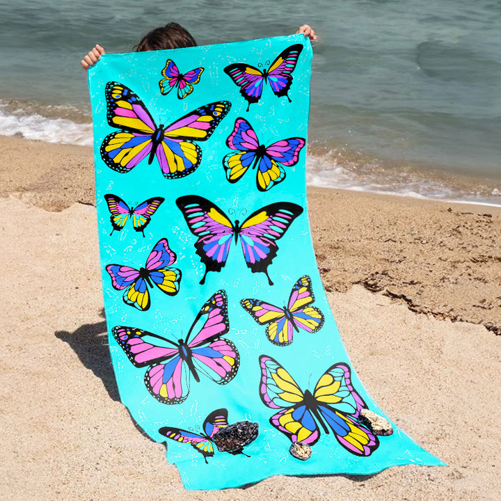 Beach towel with vibrant, colorful animal motif Kalsten