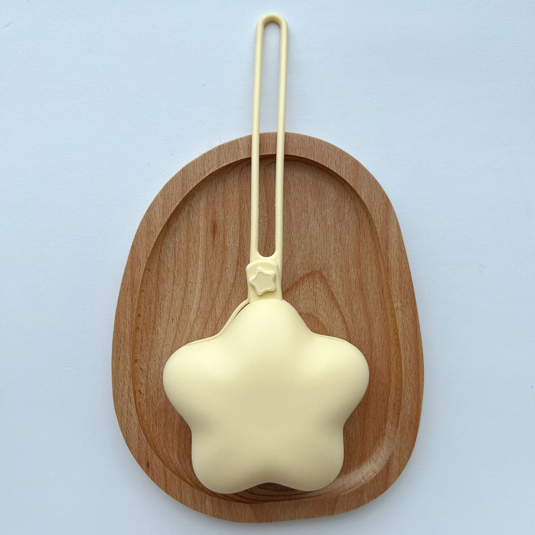 Soft-Touch Silicone Star-Shaped Mini Pouch Keychain with Elastic Loop