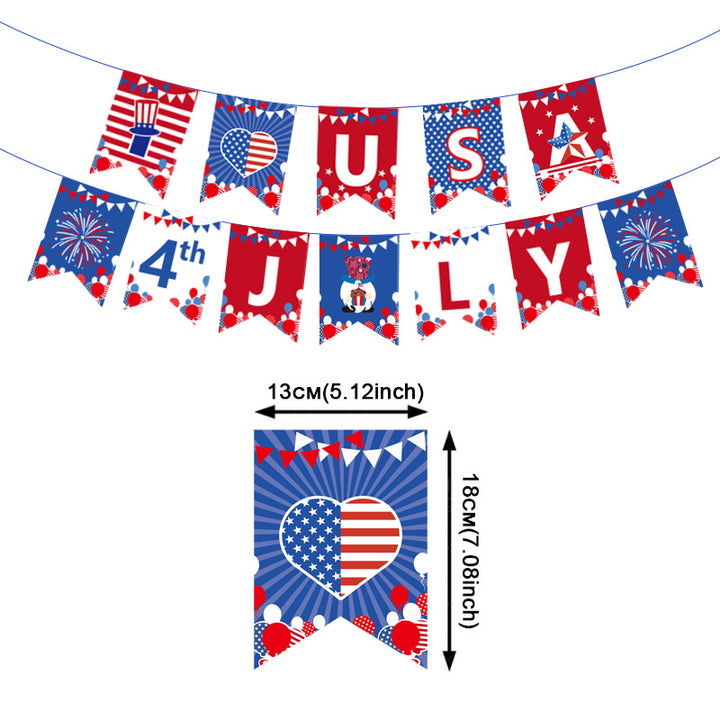 Unisex paper star-shaped tag with USA motif and jute cord Kalsten